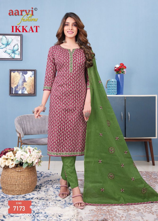 Aarvi Ikkat Vol 1 Printed Cotton Readymade Dress Exporters In India
